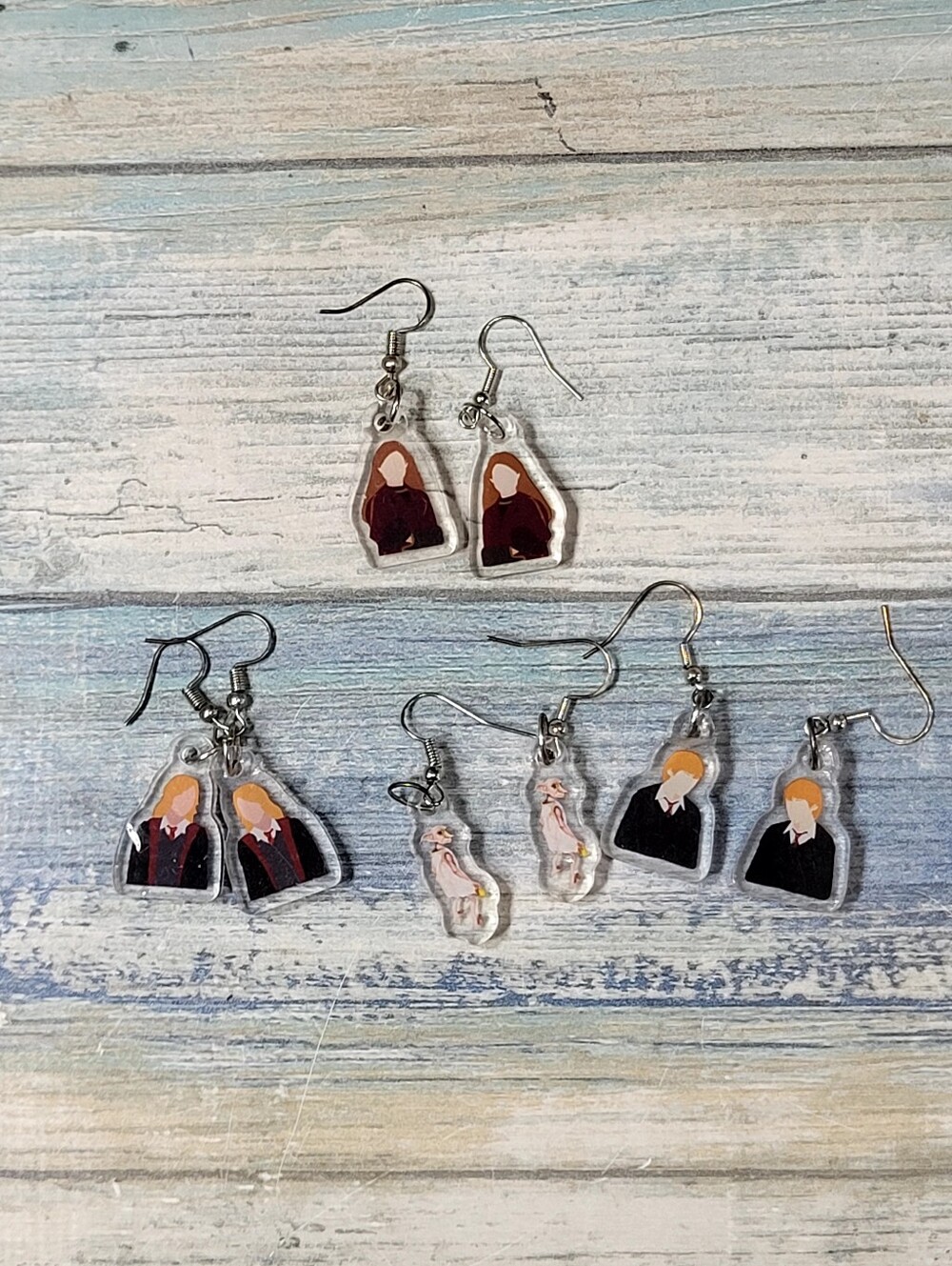 Harry Potter Burgundy and Black Character Charm Earrings - Women Jewelry